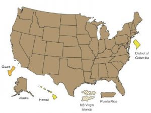 Illustration of United States map.