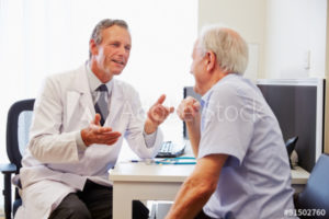 Male doctor with male patient.