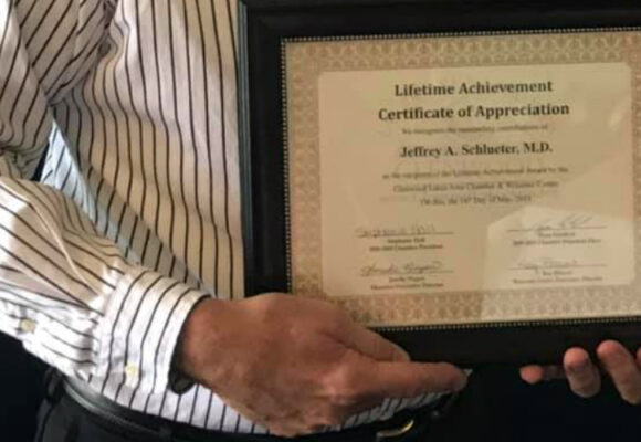 Framed Life Time Achievement Certificate of Appreciation.