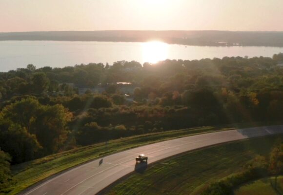 drone image of land