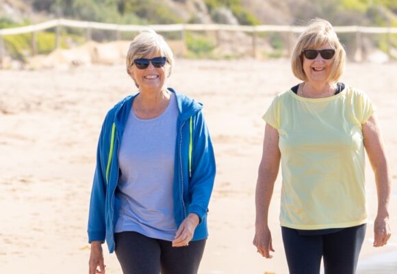 2 women walking