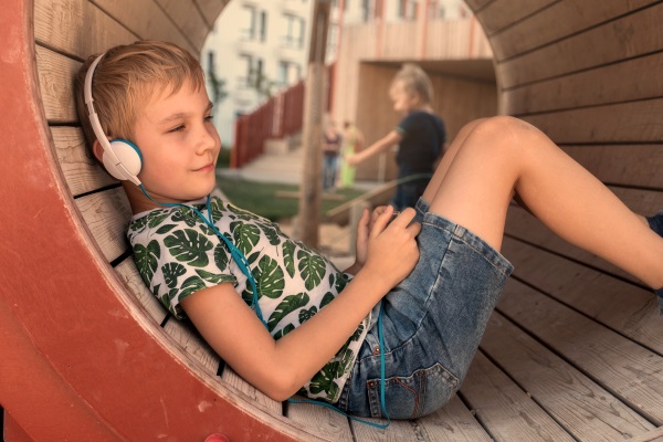 boy with headphones