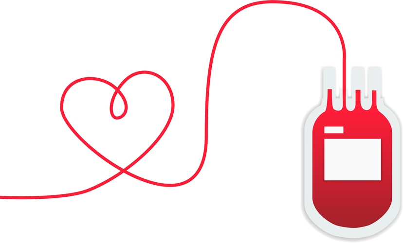 vector illustration for blood donation and a heart