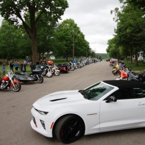 sports car and motorcycles