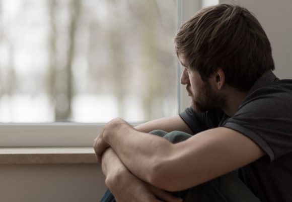 Man suffering with depression