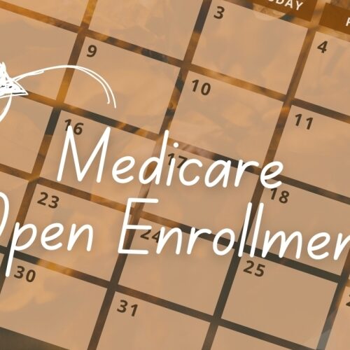 Brown calendar with Open Enrollment date