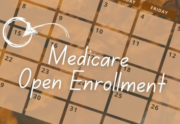 Brown calendar with Open Enrollment date