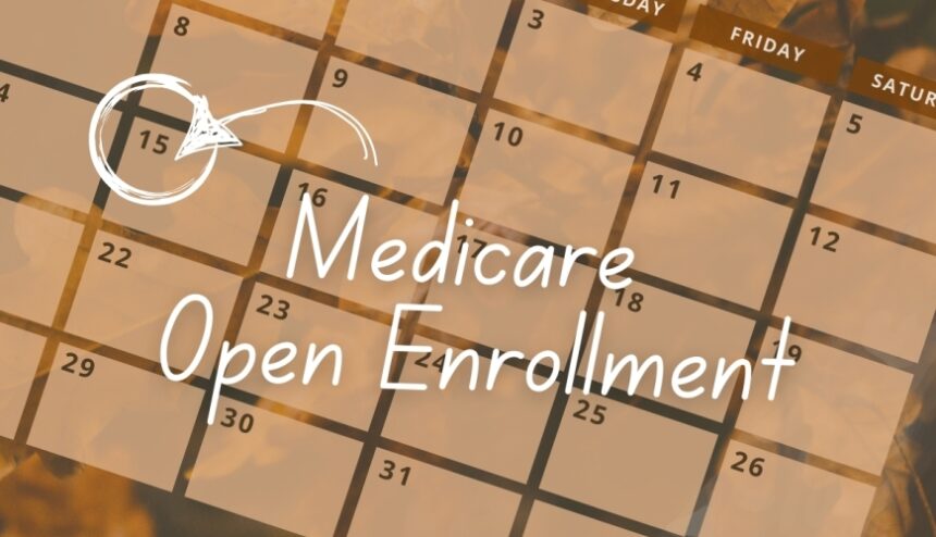 Brown calendar with Open Enrollment date