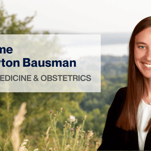 Welcome Dr Bausman woman outside