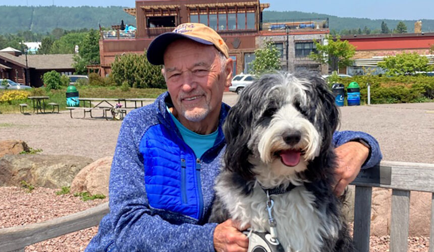Dave M 2025 Lung Transplant Blog man and dog