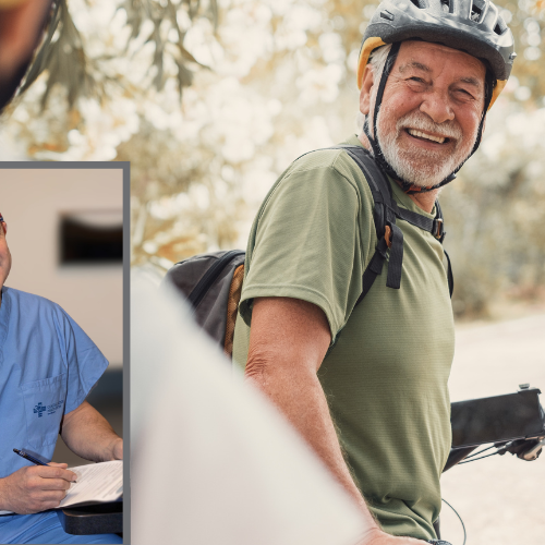 Active Man on Bike with Dr