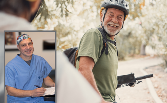 Active Man on Bike with Dr