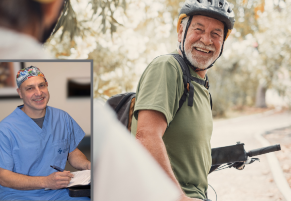 Active Man on Bike with Dr