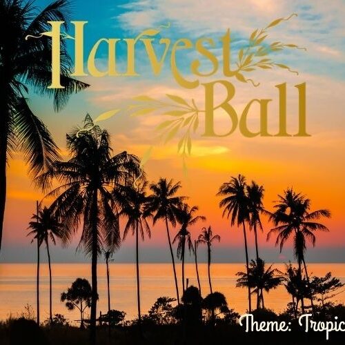 Harvest Ball tropical paradise sunset theme