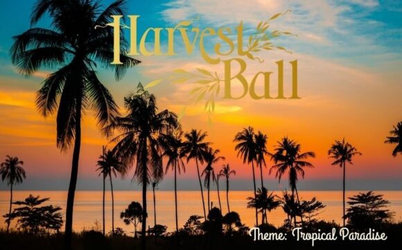 Harvest Ball tropical paradise sunset theme Harvest Ball tropical paradise sunset theme