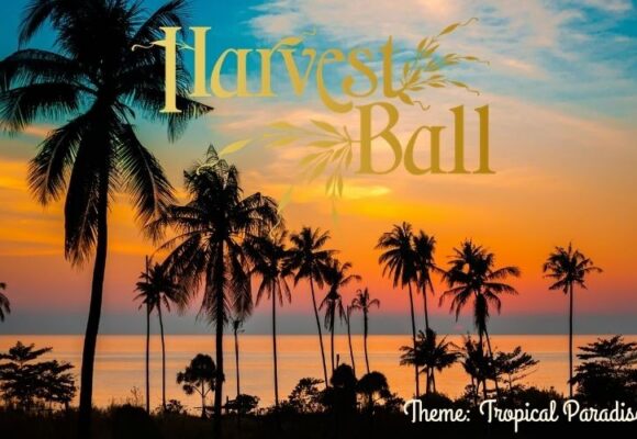 Harvest Ball tropical paradise sunset theme Harvest Ball tropical paradise sunset theme