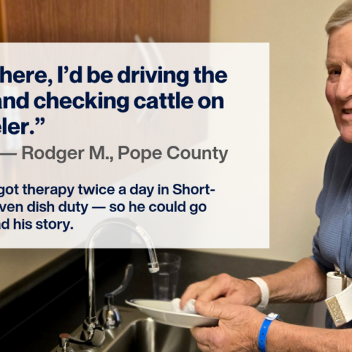grey hair male in occupational therapy kitchen